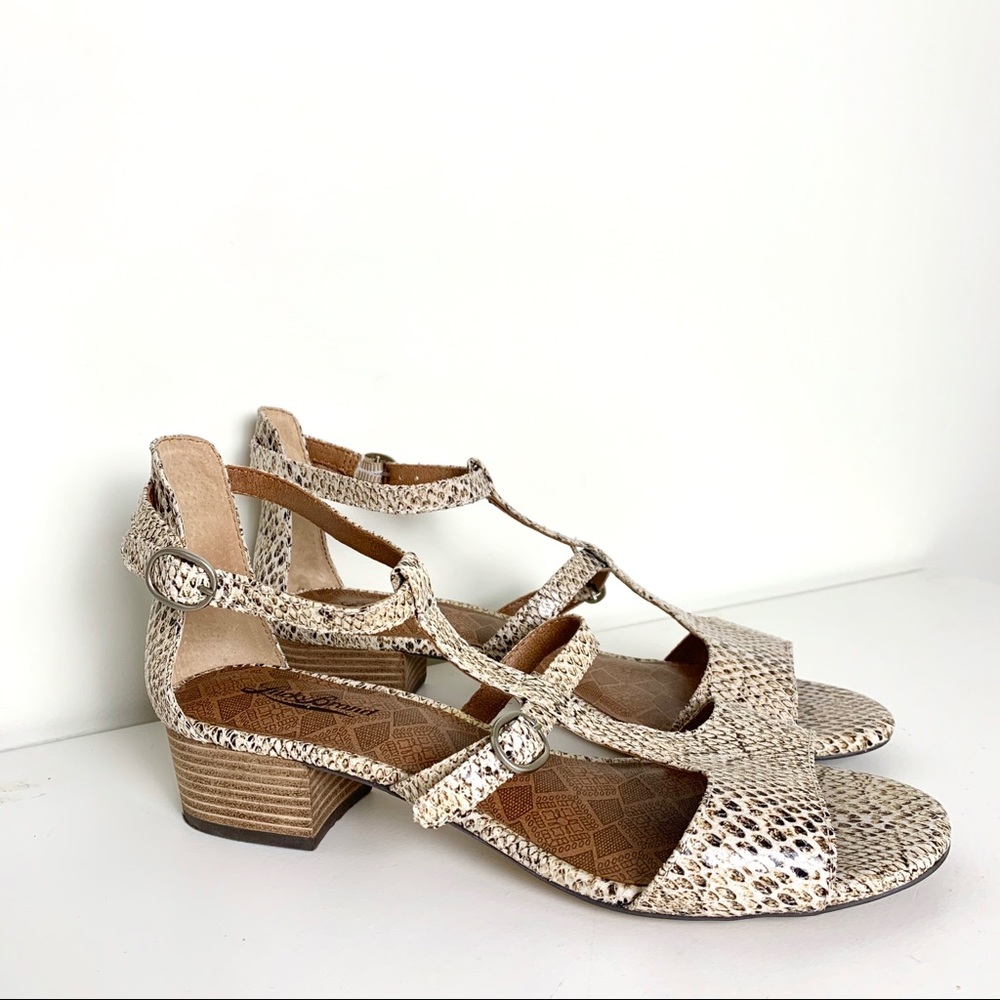 Lucky Brand Snake Skin Heeled Sandals